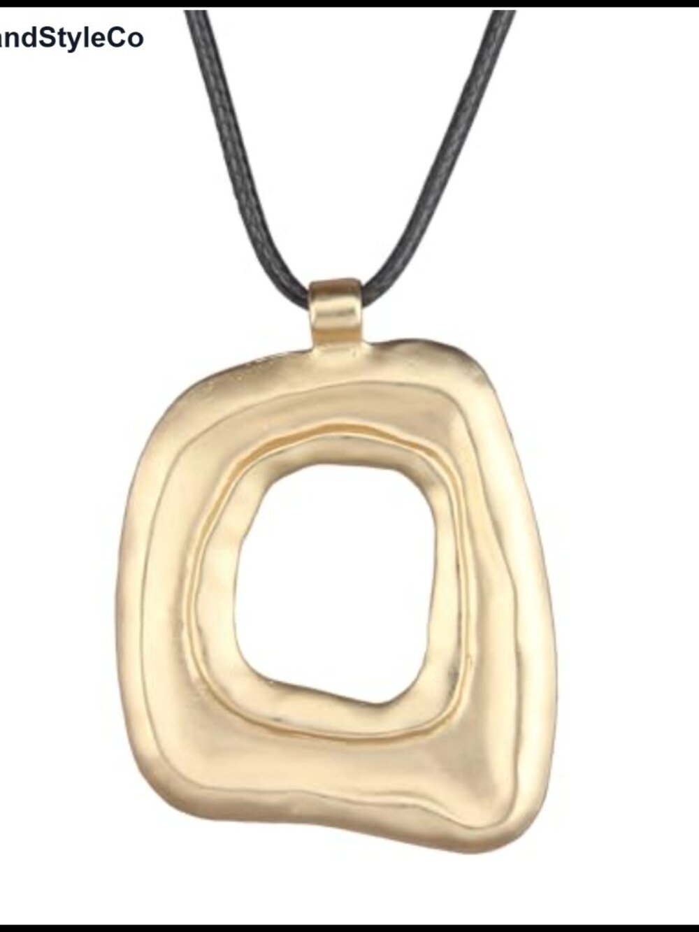 Boho Chunky Circle Pendant Necklace Handmade Cord Women